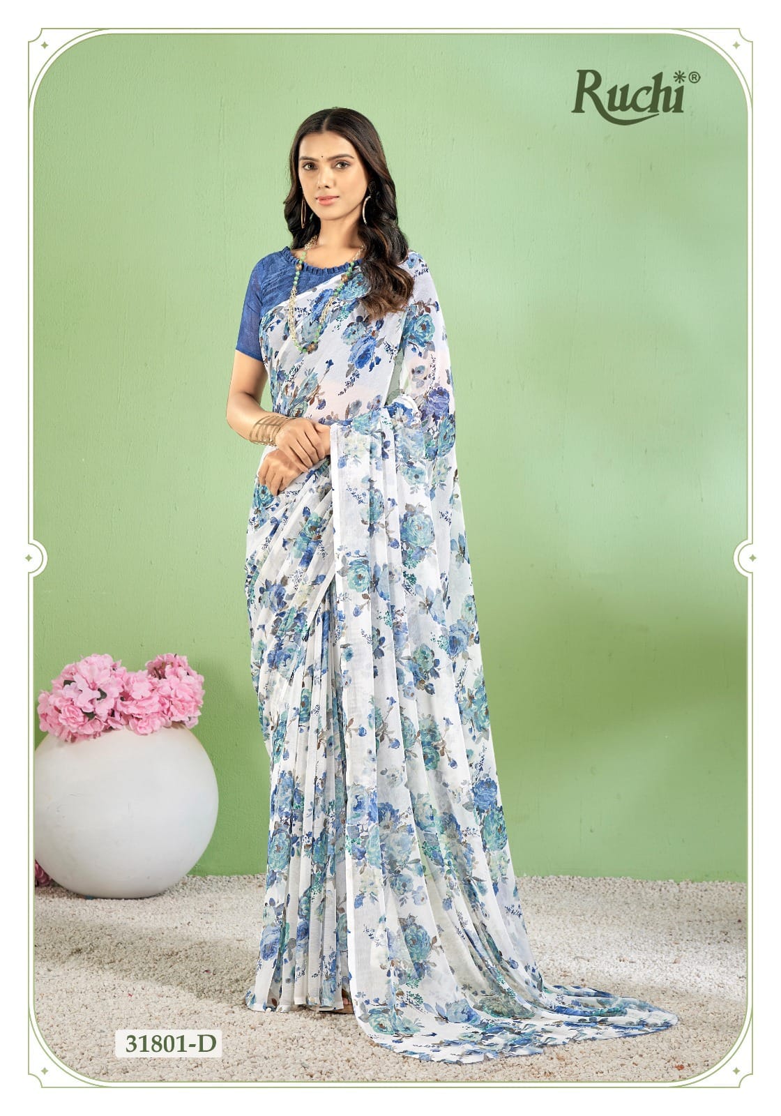 Star Chiffon 154 By Ruchi Printed Daily Wear Sarees Wholesale Market In Surat